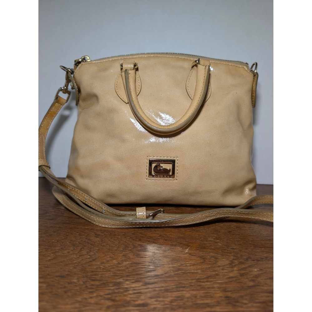 Dooney & Bourke Satchel Women Small Tan Good Patent Leather Duck Logo Crossbody